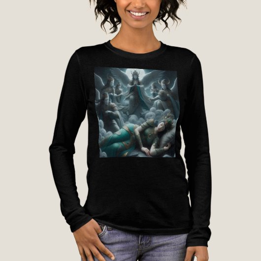Parallel Realms Guardian Angels kijken over je hee Tri-Blend Shirt (Voorkant)