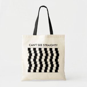Parallelle geometrische optische illusie tote bag