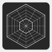 Parallelle hexagon illustratie vierkante sticker (Voorkant)