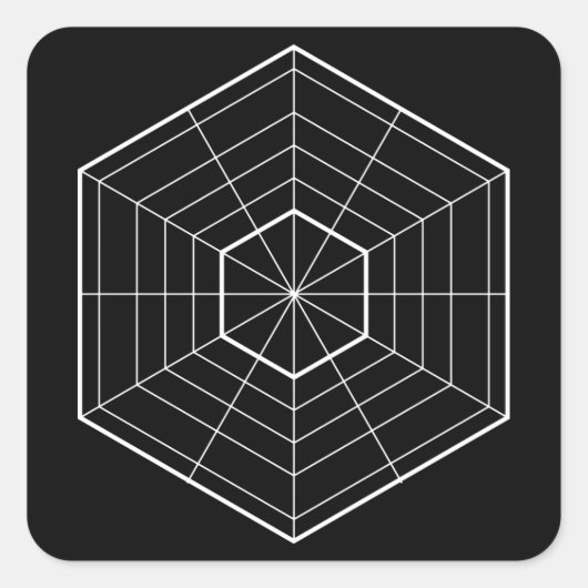 Parallelle hexagon illustratie vierkante sticker (Voorkant)