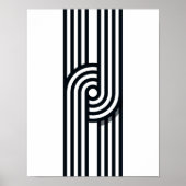 Parallelle lijnen Art Print - Black and White Line (Voorkant)