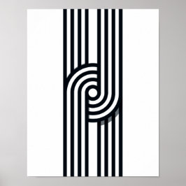 Parallelle lijnen Art Print - Black and White Line