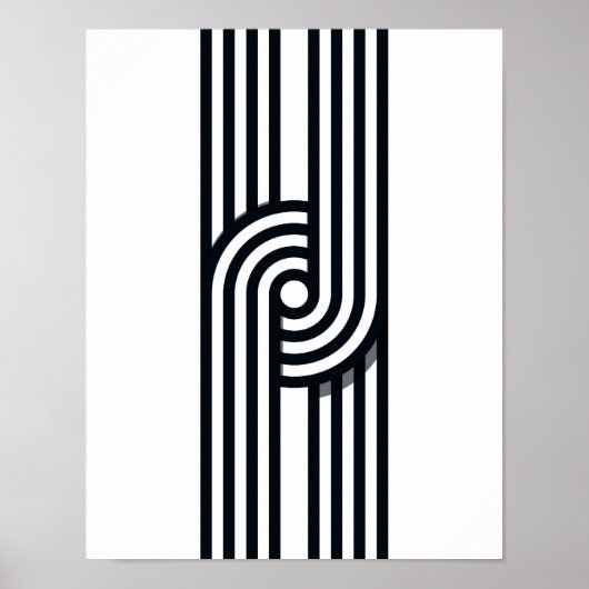Parallelle lijnen Art Print - Black and White Line (Voorkant)
