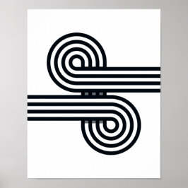 Parallelle lijnen Art Print - Black and White Line