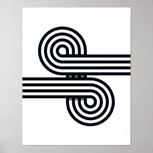Parallelle lijnen Art Print - Black and White Line