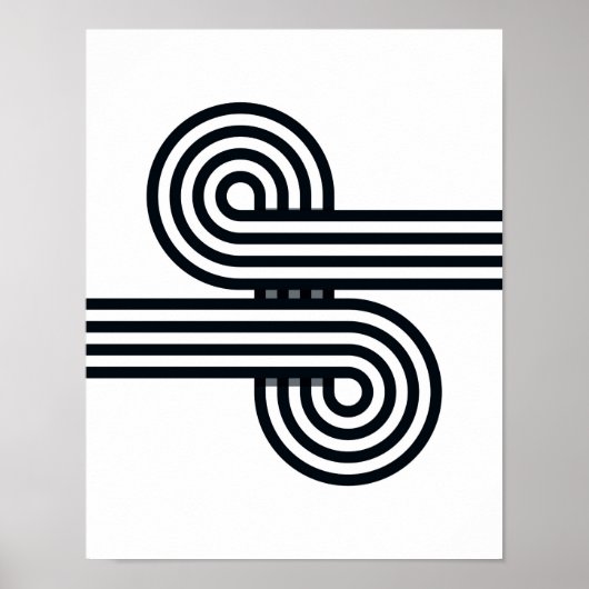 Parallelle lijnen Art Print - Black and White Line (Voorkant)
