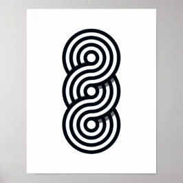 Parallelle lijnen Art Print - Black and White Line