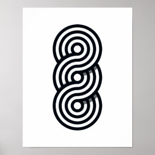 Parallelle lijnen Art Print - Black and White Line