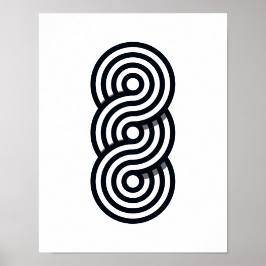 Parallelle lijnen Art Print - Black and White Line (Voorkant)