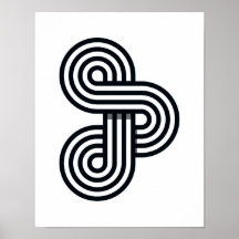 Parallelle lijnen Art Print - Black and White Line