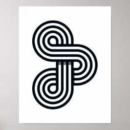 Parallelle lijnen Art Print - Black and White Line