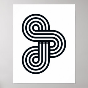 Parallelle lijnen Art Print - Black and White Line