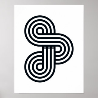 Parallelle lijnen Art Print - Black and White Line