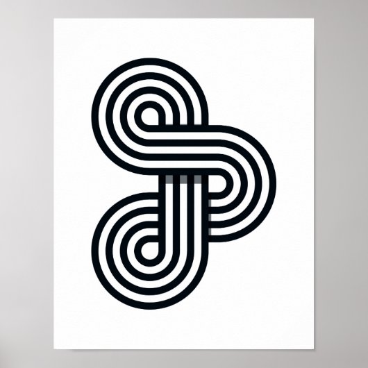 Parallelle lijnen Art Print - Black and White Line (Voorkant)