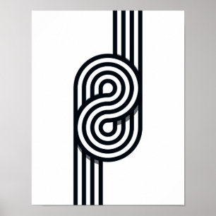 Parallelle lijnen Art Print - Black and White Line