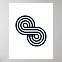 Parallelle lijnen Art Print - Black and White Line