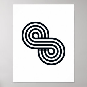 Parallelle lijnen Art Print - Black and White Line
