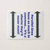 Parallelle lijnen hebben zoveel gemeen, Funny Joke Legpuzzel (Horizontaal)