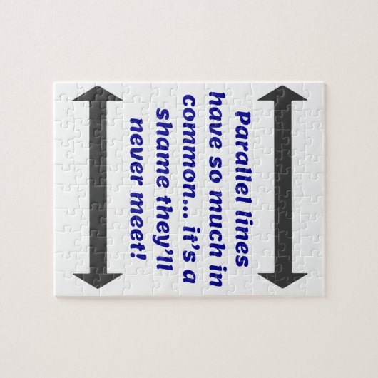 Parallelle lijnen hebben zoveel gemeen, Funny Joke Legpuzzel (Horizontaal)