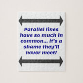 Parallelle lijnen hebben zoveel gemeen, Funny Joke Legpuzzel (Verticaal)