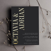 Parallelle | Modern Black & Gold Typography Weddin Folie Uitnodiging