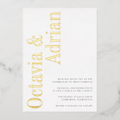 Parallelle | Modern Black & Gold Typography Weddin Folie Uitnodiging (Voorkant)