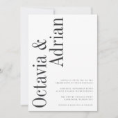 Parallelle | Modern Black & White Typography Weddi Kaart (Voorkant)
