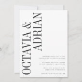 Parallelle | Modern Black & White Typography Weddi Kaart (Voorkant)