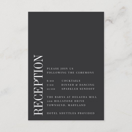Parallelle | Moderne ontvangst van zwart-witbruilo Informatiekaartje (Voorkant)