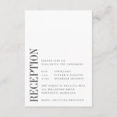 Parallelle | Moderne ontvangst van zwart-witbruilo Informatiekaartje (Voorkant)