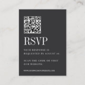 Parallelle Moderne Zwart & Wit Huwelijk QR Code RS Informatiekaartje (Voorkant)