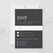 Parallelle Moderne Zwart & Wit Maaltijd Keuze Brui RSVP Kaartje (Voorkant)