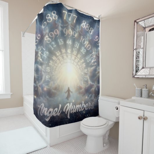 Parallelle Rijken Engel Nummers Douchegordijn (In situ)