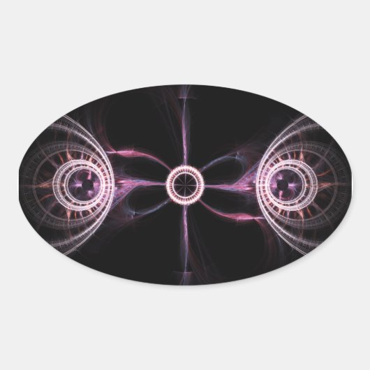 Parallelle Universes Abstracte Fractal Art Ovale Sticker (Voorkant)
