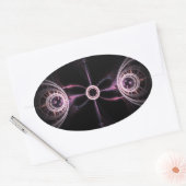 Parallelle Universes Abstracte Fractal Art Ovale Sticker (Envelop)