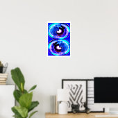 Parallelle universums in maanlicht kunst poster (Thuiskantoor)