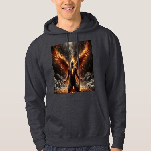 ParallelRealms, Mannen zweet shirt. Phoenix Rebirt Hoodie (Voorkant)