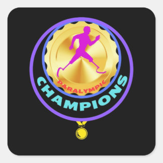 Paralympisch kampioen vierkante sticker