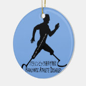 Paralympische atleet Gehandicapte T-shirt Keramisch Ornament (Links)