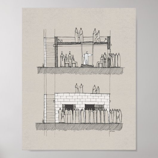 Paralytisch wonder: Jezus geneest de verlamde Poster (Voorkant)