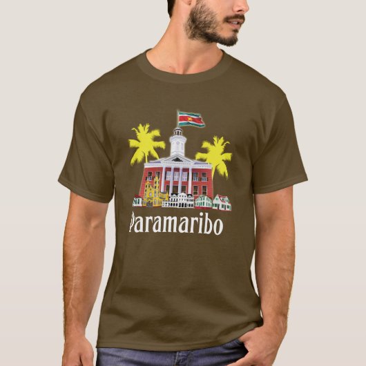 Paramaribo Donkergroen T-shirt (Voorkant)