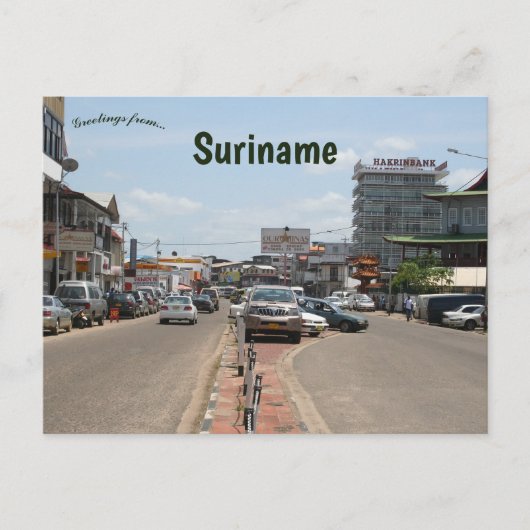 Paramaribo Suriname Briefkaart (Voorkant)