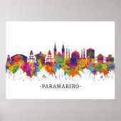 Paramaribo Suriname Skyline Poster (Voorkant)