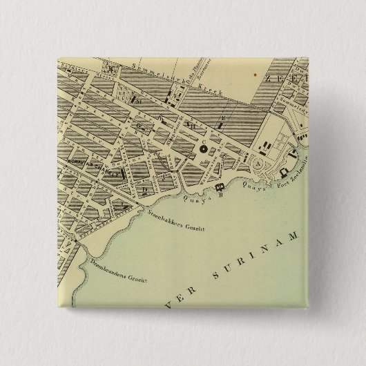 Paramaribo Suriname Vierkante Button 5,1 Cm (Voorkant)