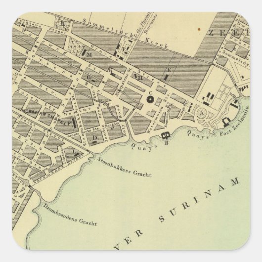 Paramaribo Suriname Vierkante Sticker (Voorkant)