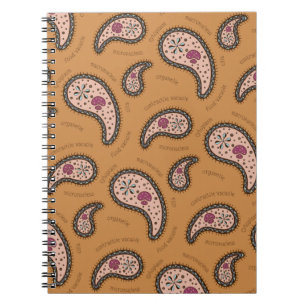 Paramecia Paisley Aanpasbare Biologie Bruin Notitieboek