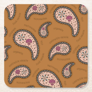 Paramecia Paisley Biology Brown Kartonnen Onderzetters