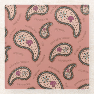 Paramecia Paisley  Biology Mauve Glazen Onderzetter