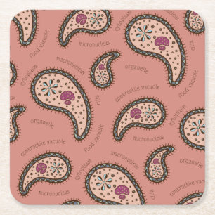 Paramecia Paisley  Biology Mauve Kartonnen Onderzetters
