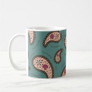 Paramecia Paisley Biology Science Blauwgroen Koffiemok